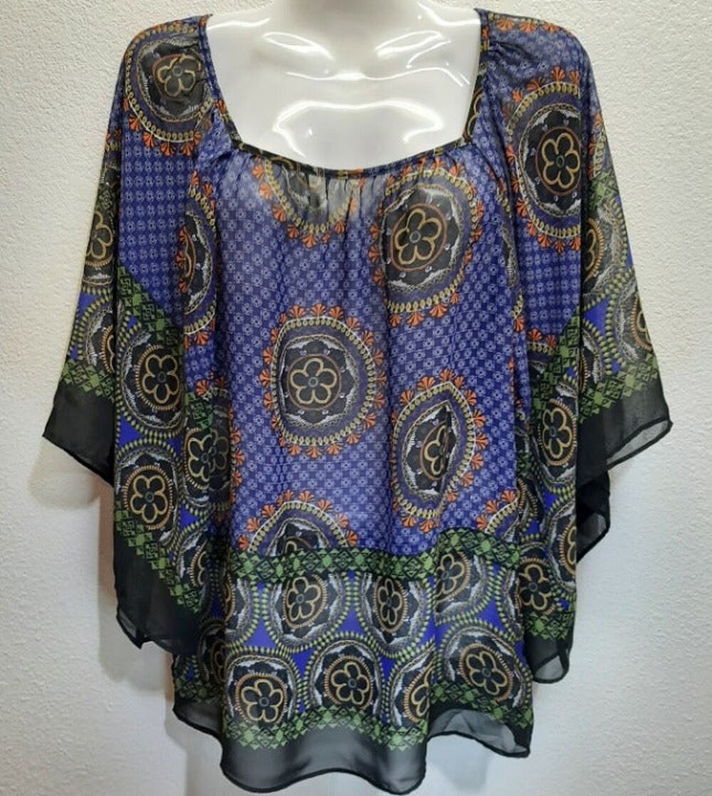 Forever 21 Floral Design Sheer Scarf Top l Size: S/P
